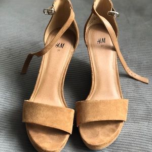 Tan wedge sandals